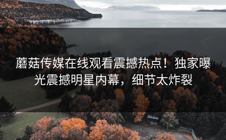 蘑菇传媒在线观看震撼热点！独家曝光震撼明星内幕，细节太炸裂